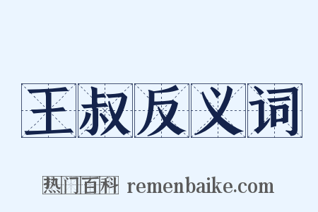 王叔反义词是什么意思的图片